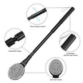 Back Scrubber Anti Slip for Shower, 25.7 Telescopic Back Bath Brush for Shower, Back Scrubber, Exfoliation and Improved Skin Health for Elderly with Limited Arm Movement, Disabled