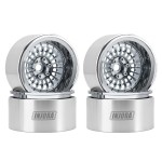 INJORA 2.2 Beadlock Wheel - Offset -10mm Aluminum Turbine Rim for SCX10 TRX4 VS4-10 Gen8 1/10 RC Crawler Car(Grey)