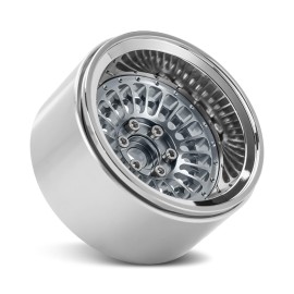 INJORA 2.2 Beadlock Wheel - Offset -10mm Aluminum Turbine Rim for SCX10 TRX4 VS4-10 Gen8 1/10 RC Crawler Car(Grey)