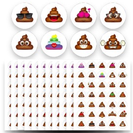 Joyful Artistry Poop Stickers - 420 Cute Stickers for Poop Party Decorations, Potty Traininga and Poop Party Supplies (420)