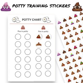 Joyful Artistry Poop Stickers - 420 Cute Stickers for Poop Party Decorations, Potty Traininga and Poop Party Supplies (420)