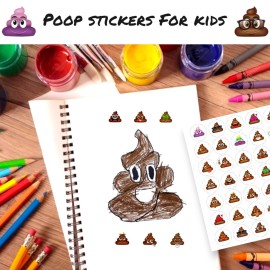 Joyful Artistry Poop Stickers - 420 Cute Stickers for Poop Party Decorations, Potty Traininga and Poop Party Supplies (420)