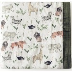 Little Jump Muslin Quilt Toddler Blanket - Silky Soft and Breathable Baby Quilt - Oversized 47 x 47 - 2 Layers Muslin Baby Blanket for Boy and Girls (Jungle-2)