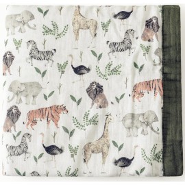 Little Jump Muslin Quilt Toddler Blanket - Silky Soft and Breathable Baby Quilt - Oversized 47 x 47 - 2 Layers Muslin Baby Blanket for Boy and Girls (Jungle-2)