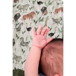 Little Jump Muslin Quilt Toddler Blanket - Silky Soft and Breathable Baby Quilt - Oversized 47 x 47 - 2 Layers Muslin Baby Blanket for Boy and Girls (Jungle-2)