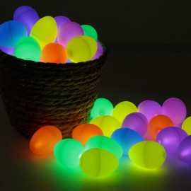 Glowing Easter Eggs Set - 216 Pieces with Mini Glow Sticks, Glow-in-The-Dark Party Supplies and Basket Stuffers