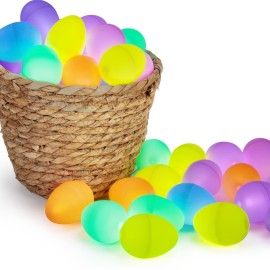 Glowing Easter Eggs Set - 216 Pieces with Mini Glow Sticks, Glow-in-The-Dark Party Supplies and Basket Stuffers