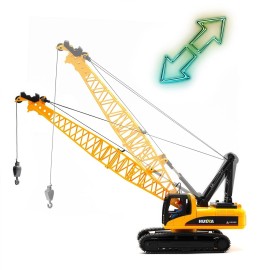 Qcar 1/35 Heavy Duty Construction Metal Crawler Crane, Truck Crane Vehicle Toys for Kids, Outdoor Sandbox Car Toys, Birthday Gift Toddler Boy Kid
