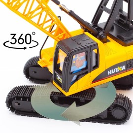 Qcar 1/35 Heavy Duty Construction Metal Crawler Crane, Truck Crane Vehicle Toys for Kids, Outdoor Sandbox Car Toys, Birthday Gift Toddler Boy Kid