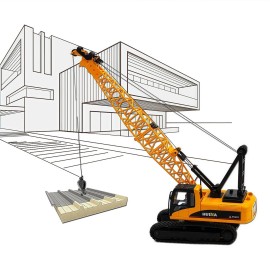 Qcar 1/35 Heavy Duty Construction Metal Crawler Crane, Truck Crane Vehicle Toys for Kids, Outdoor Sandbox Car Toys, Birthday Gift Toddler Boy Kid