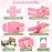 Barydat Large Wooden Baby Shower Crate Closet with Handle and Garland, 17.7inch Baby Shower Basket for Newborn Girl Boys Gifts Pregnancy New Parent(Pink)