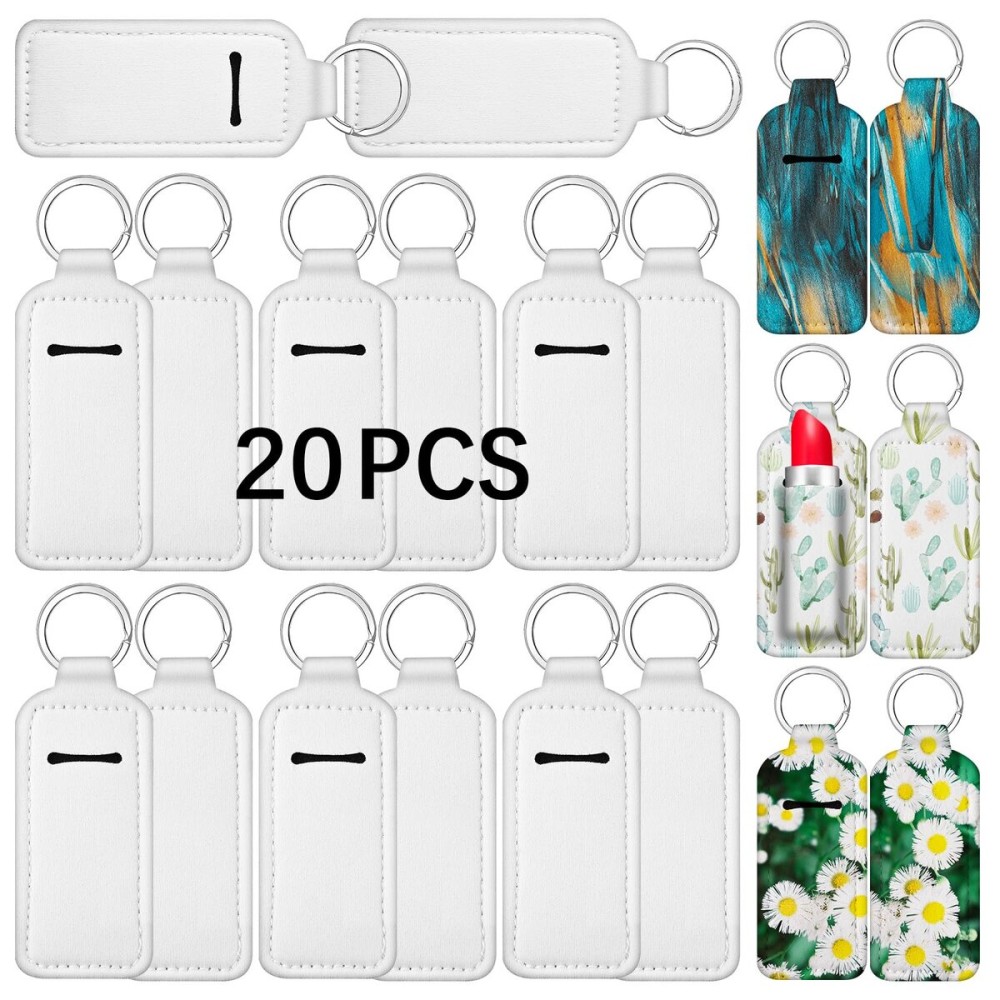 Anpuimult 20 PCS sublimation chapstick holder blanksbulk sublimation chapstick holderchapstick holder keychain blank DIY Crafts sublimation blanks products