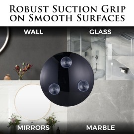 Mega-Powerful 30X Magnifying Makeup Mirror - Stick On, Ultra Portable Travel Cosmetic Mirror for Precise Makeup and Grooming, 6-inch (Black)