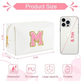 Personalized Initial Makeup Bag - Trendy Stuff for Teen Girls & Friends - Cute Graduation Gifts for Teenage Women & Bridesmaids (M)