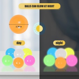 6pcs-2.4in Dream Balls,Glow in The Dark Sticky Balls That Stick to The Ceiling,Stress Balls for Kids and Adults,Elevated Balls,ASMR Cool Stuff for Teens,Ceiling Balls,Lumi Balls,Stocking Stuffers