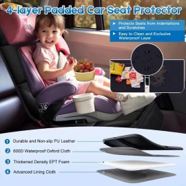 NEWFOM Car Seat Protector for Child, 2 Pack With Mesh Pockets & Non-Slip Backing 600D Durable Under Baby Seat Cover for Back Seat (Dark Brown, Standard)