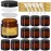 TENLIG 4 oz Glass Jars with Lids,Amber,12 Pack Empty Cosmetic Containers with Inner lids and Inner Liners,Black Metal Lids,Refillable Round Airtight Jars,Use to store Lotion,Powders,Candle Making