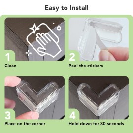 Corner Protector Baby Proof, BPA-Free, Table Corner Protectors for Furniture, Clear Corner Covers Baby Safety, Baby Corner Protector Guards, (12 Pack)