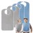 Pozico Adult Bibs for Eating - 4-Pack Adult Bibs Washable, Waterproof Clothing Protectors for Women, Men & Elderly with Debris Trap