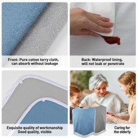 Pozico Adult Bibs for Eating - 4-Pack Adult Bibs Washable, Waterproof Clothing Protectors for Women, Men & Elderly with Debris Trap Pozico Adult Bibs for Eating - 4-Pack Adult Bibs Washable, Waterproof Clothing Protectors for Women, Men & Elderly with Debris Trap