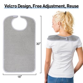 Pozico Adult Bibs for Eating - 4-Pack Adult Bibs Washable, Waterproof Clothing Protectors for Women, Men & Elderly with Debris Trap Pozico Adult Bibs for Eating - 4-Pack Adult Bibs Washable, Waterproof Clothing Protectors for Women, Men & Elderly with Debris Trap