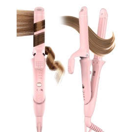 Travel Curling Iron,100-120V Dual Voltage Curling Iron 1 inch,2 in 1 Hair Straightener and Curler for Short/Shoulder Length Hair