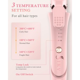 Travel Curling Iron,100-120V Dual Voltage Curling Iron 1 inch,2 in 1 Hair Straightener and Curler for Short/Shoulder Length Hair