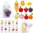 Shappy 20 Sets Inspirational Positive Fruit Toy Gift Cute Funny Wool Knitted Fruit Mini Employee Appreciation Gift Motivational Pun Card Organza Bag Classroom Team Vacation Party Favor for Student