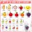 Shappy 20 Sets Inspirational Positive Fruit Toy Gift Cute Funny Wool Knitted Fruit Mini Employee Appreciation Gift Motivational Pun Card Organza Bag Classroom Team Vacation Party Favor for Student