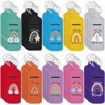 Ctosree 40 Pcs Rainbow Lipstick Holder with Inspirational Words Lip Balm Holder Keychain CNA Week Nurse Back to School Gifts(Dark Rainbow)