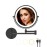 WZRUA 8 Inch Lighted Makeup Mirror Rechargeable Wall Mounted,Double-Sided 1X/10X Magnification,Dimmable 360 Swivel Extendable Bathroom Mirror Matte Black