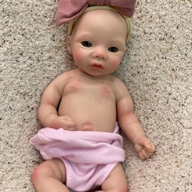 OtardDolls 10 Inch Silicone Baby Doll Full Body Soft Silicone Reborn Baby Mini Silicone Baby Dolls Reborn Baby Dolls Handmade Real Babies Dolls Set
