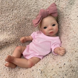 OtardDolls 10 Inch Silicone Baby Doll Full Body Soft Silicone Reborn Baby Mini Silicone Baby Dolls Reborn Baby Dolls Handmade Real Babies Dolls Set