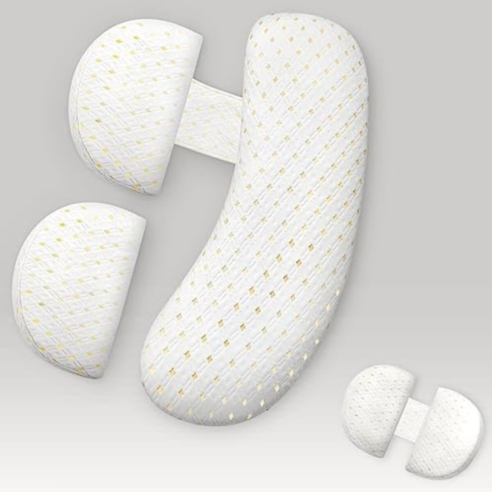 Coldew Pregnancy Pillows for Sleeping, Maternity Pillow for Pregnant Women, Soft Pregnancy Body Pillow with Detachable and Adjustable Pillow Cover - Support for Belly, Back, Legs (Golden, Large)