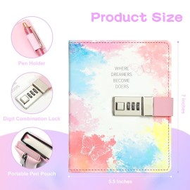 JIALILI Diary with Lock for Girls, Birthday Gift Ideas for 8, 9, 10, 11, 12 Year Old, Kids Journals Set for Girls Ages 8-12 teen, Girls Secret Diary Gift Set With 8 pack