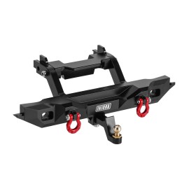 INJORA 37g Front and 26g Rear Bumper - CNC Aluminum Bumper with Light for 1/18 RC Crawler TRX4M Defender Upgrade