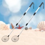 zeeloopbee 2PCS Sand Sifter for The Beach, Beach Sand Scoop Adjustable, Shell Sifting Shovels Shell Scooper for Beach with Long Handle, Beach Shark Tooth Sifter for The Beach