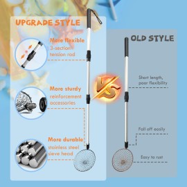 zeeloopbee 2PCS Sand Sifter for The Beach, Beach Sand Scoop Adjustable, Shell Sifting Shovels Shell Scooper for Beach with Long Handle, Beach Shark Tooth Sifter for The Beach