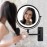 JANEEVA 8 Wall Mounted Lighted Makeup Mirror,Rechargeable Double Sided 1X/10X Magnifying Mirror with 3 Color Lights,Touch Dimmable Bathroom Vanity Mirror with 360Swivel Extendable Arm Matte Black
