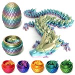 nezababy 3D Printed Dragon,3D Dragon Eggs with Dragon Inside,Crystal Dragon Fidget Toy for Adult,Full Articulated Dragon Decoration for Gift (Red) (Multcolor)
