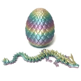 nezababy 3D Printed Dragon,3D Dragon Eggs with Dragon Inside,Crystal Dragon Fidget Toy for Adult,Full Articulated Dragon Decoration for Gift (Red) (Multcolor)