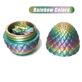 nezababy 3D Printed Dragon,3D Dragon Eggs with Dragon Inside,Crystal Dragon Fidget Toy for Adult,Full Articulated Dragon Decoration for Gift (Red) (Multcolor)