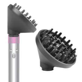 BVACUMHEAD Upgraded Diffuser Attachment for Dyson Airwrap Styler - Converts to Hair Dryer Diffuser Nozzle, 973365-01, Grey