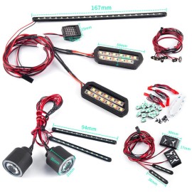 MORLORDY RC LED Light Kits - Headlight & Taillight & Side Lights Set for 1/7 Infraction 6S V2 RC Drift Cars Upgrade Part