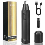 NiceBirdie Nose Hair Trimmer for Men Women, USB Rechargeable Electric Ear Nose Hair Trimmer Clipper, Professional IPX7 Waterproof Dual Edge Blades for Easy Cleaning (Black)
