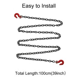 Metal Trailer Chain with Tow Hook RC Car Accessories for SCX10 Traxxas TRX4 CC01 HSP 94180 RC4WD D90 1/10 RC Crawler Car. Black& Red