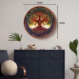 Tree of Life Puzzles for Adults 1000 Pieces, Mandala Tree Jigsaw Puzzles, Nature Plant Round Puzzle, Hard Challenging Puzzles