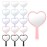 Menkxi 15 Pcs Heart Shaped Handheld Mirror Small Travel Makeup Mirrors with Handle Mini Heart Bulk Plastic Cosmetic Gift for Women (Bright Color)