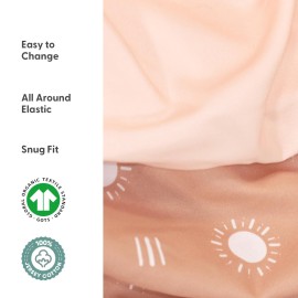 The Peanutshell Baby Bassinet Sheets 4-Pack for Girl or Boy - Soft, Oval & Fitted Baby Girls or Boys Sheet, Rectangle, Fitted Covers for Crib, Halo Bassinet Mattress - Boho