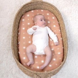 The Peanutshell Baby Bassinet Sheets 4-Pack for Girl or Boy - Soft, Oval & Fitted Baby Girls or Boys Sheet, Rectangle, Fitted Covers for Crib, Halo Bassinet Mattress - Boho